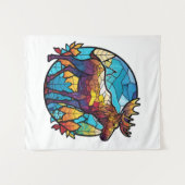 Tenture Animaux d'orignal Portrait Vitrail Faune Libre (Devant (Horizontal))