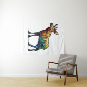 Tenture Animaux d'orignal Portrait Vitrail Faune Libre (En situation (horizontale))