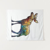 Tenture Animaux d'orignal Portrait Vitrail Faune Libre (Devant (Horizontal))