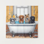 Tenture Animaux drôles dans le bain (Devant)