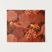 Tenture ANIMAUX FORESTIERS, CERFS PAR UN BROOK Red Yellow  (Devant (Horizontal))