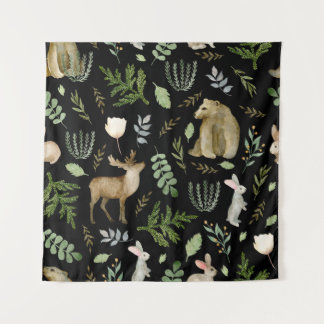 Tenture Animaux mignons : Aquarelle Tirée À La Main.