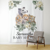Tenture Animaux Mignons de la Jungle Monogramme Baby Showe (En situation)