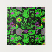 Tenture Animaux psychédéliques motif Black BG (Devant (Horizontal))