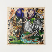 Tenture Animaux sauvages de la Savane africaine (Devant)