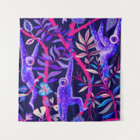 Animaux tropicaux : motif de singes bleus.