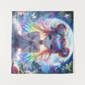 Tenture Anime Girl Arc-en-ciel Chanter Lune Fée (Devant (Horizontal))