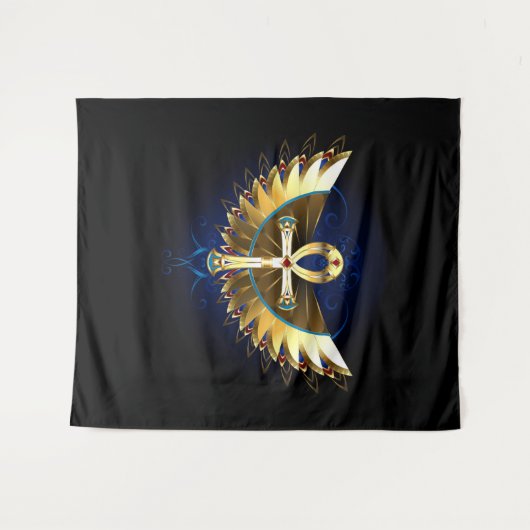 Tenture Ankh or avec ailes (Devant (Horizontal))