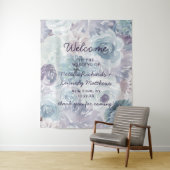 Tenture Annabelle Vintage Bleu Floral Mariage Bienvenue (En situation)