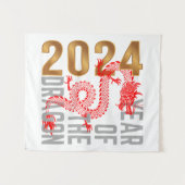 Tenture Année du Dragon 2024 zodiaque chinois (Devant (Horizontal))
