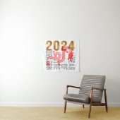 Tenture Année du Dragon 2024 zodiaque chinois (En situation (horizontale))