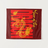 Tenture Année du Dragon Or Rouge (Devant (Horizontal))