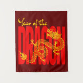 Tenture Année du Dragon Rouge Or (Devant)