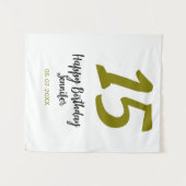 Tenture anniversaire 15 ans quiencenera ajouter date année (Devant (Horizontal))