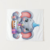 Tenture Anniversaire 1 an Éléphant Bébé (Devant (Horizontal))