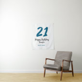 Tenture anniversaire 21 ans lettre bleue simple gras minim (En situation)