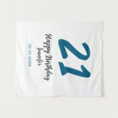 Tenture anniversaire 21 ans lettre bleue simple minimal gr (Devant (Horizontal))