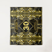 Tenture Anniversaire 30 ans Art déco Or Noir Gatsby le mag (Devant)