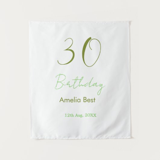 TENTURE ANNIVERSAIRE 30 ANS NOM DATE GRAS RETRO PASTEL SI (Devant)
