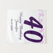 Tenture anniversaire 40 ans ajouter nom date année épingle (Devant (Horizontal))