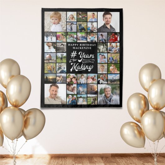 Tenture Anniversaire 42 Collage de photos ANNÉES DANS LA F