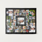 Tenture Anniversaire 43 Photo Collage Nom Age Noir Blanc (Devant (Horizontal))