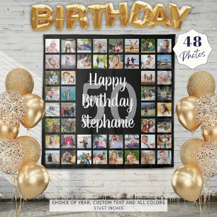 Tenture Anniversaire 48 Photo Collage personnalisé