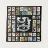 Tenture Anniversaire 48 Photo Collage personnalisé (Devant (Horizontal))