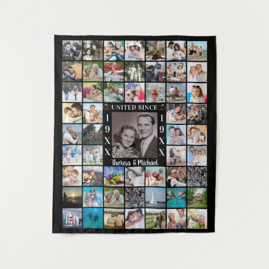 Tenture Anniversaire 55 ans Toile de fond de collage de ph (Devant)