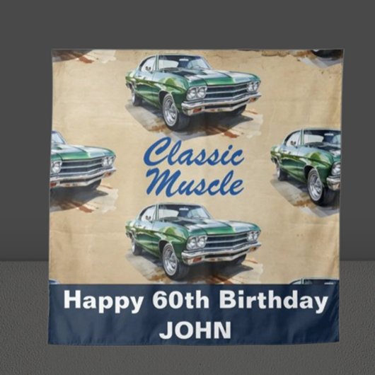Tenture Anniversaire Classic Muscle arrière-plan de voitur