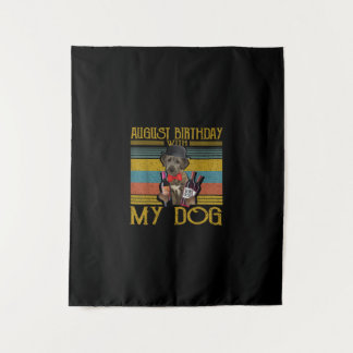 Tenture Anniversaire d'août avec mon chien Irish Wolfhound