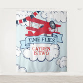 Tenture Anniversaire d'avion Temps qui passe (Devant)