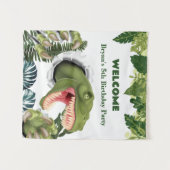Tenture Anniversaire de dinosaure 3D (Devant (Horizontal))