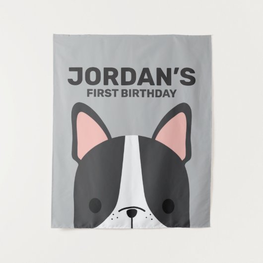 Tenture Anniversaire de French Bulldog Mignon (Devant)