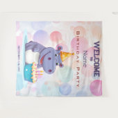 Tenture Anniversaire de la fête hippo (Devant (Horizontal))
