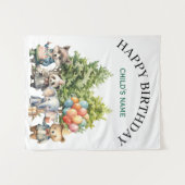 Tenture Anniversaire de la Forêt Aquarelle Fantaisiste (Devant (Horizontal))