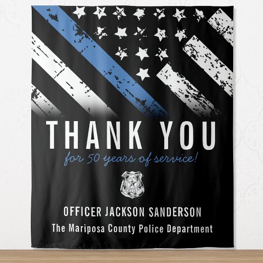 Tenture Anniversaire de la retraite de la police Ligne ble