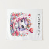 Tenture Anniversaire de Licorne Pilote (Devant (Horizontal))