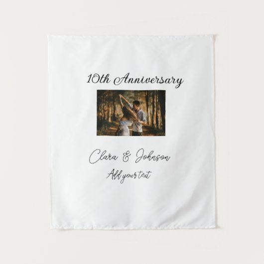 Tenture Anniversaire de mariage ajoutez nom année image te (Devant)