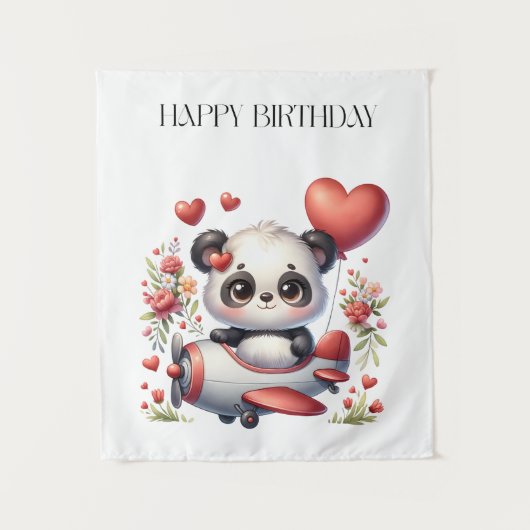 Tenture Anniversaire de Panda Pilote (Devant)