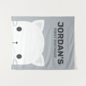 Tenture Anniversaire de Petit Chat Mignon (Devant (Horizontal))