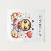 Tenture Anniversaire de Pilote Abeille (Devant (Horizontal))