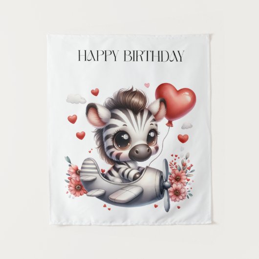 Tenture Anniversaire de Zebra Pilot (Devant)