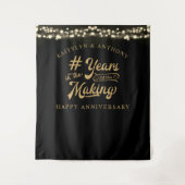 Tenture Anniversaire DES ANNÉES DE PRÉPARATION Black Gold  (Devant)