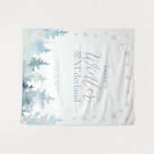 Tenture Anniversaire d'hiver Silver & Blue Onderland 1 an (Devant (Horizontal))
