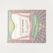 Tenture Anniversaire du carnaval rose Retro (Devant (Horizontal))