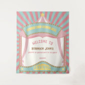 Tenture Anniversaire du carnaval rose Retro (Devant)