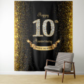 Tenture Anniversaire du diamant noir et or Contexte (En situation)