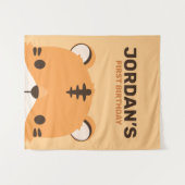 Tenture Anniversaire du Tigre mignon (Devant (Horizontal))