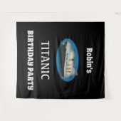 Tenture Anniversaire du Titanic Bateau Ligne Étoile Blanch (Devant (Horizontal))